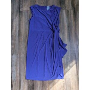 Cece Cutout Side Drape Sheath Dress Sleeveless Blue Size Large